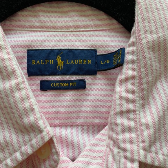Ralph Lauren Custom Fit pink pinstripe button down - Picture 4 of 4